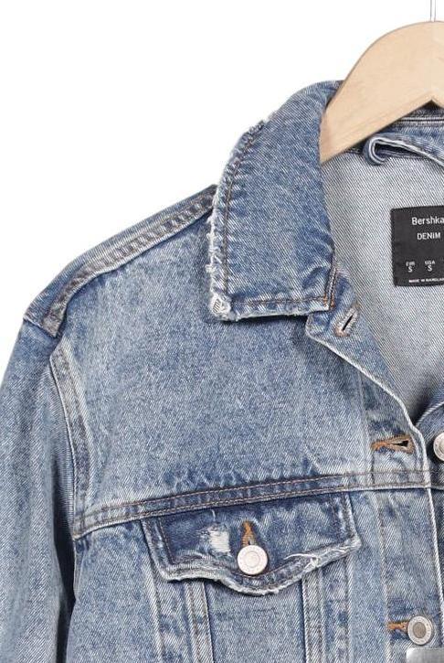 Bershka Women's Jacket Light Blue Size S Cotton 10