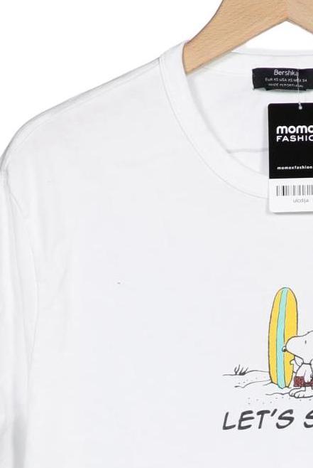 Bershka Men T-Shirt White XS 4