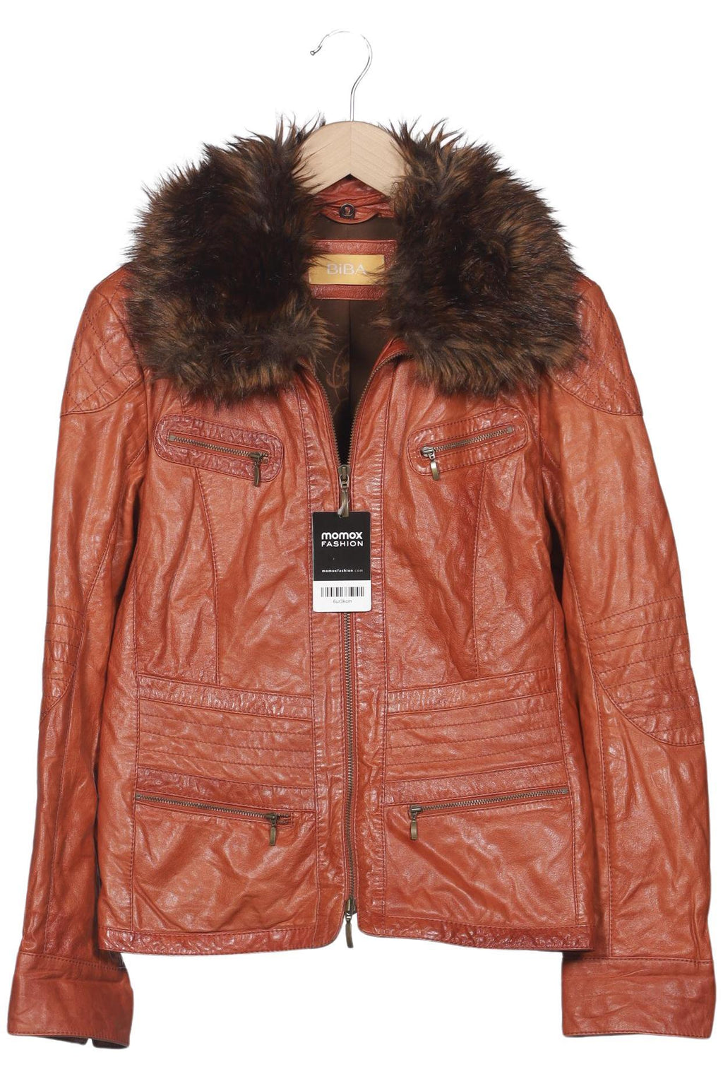 BiBA Women Jacket Brown EU 38 Leather Synthetic 3