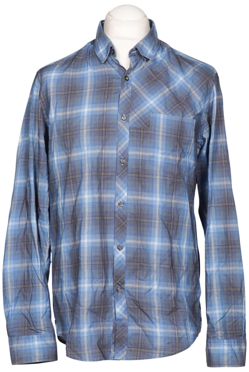 Boss Green Men's Shirt Blue L Cotton 6