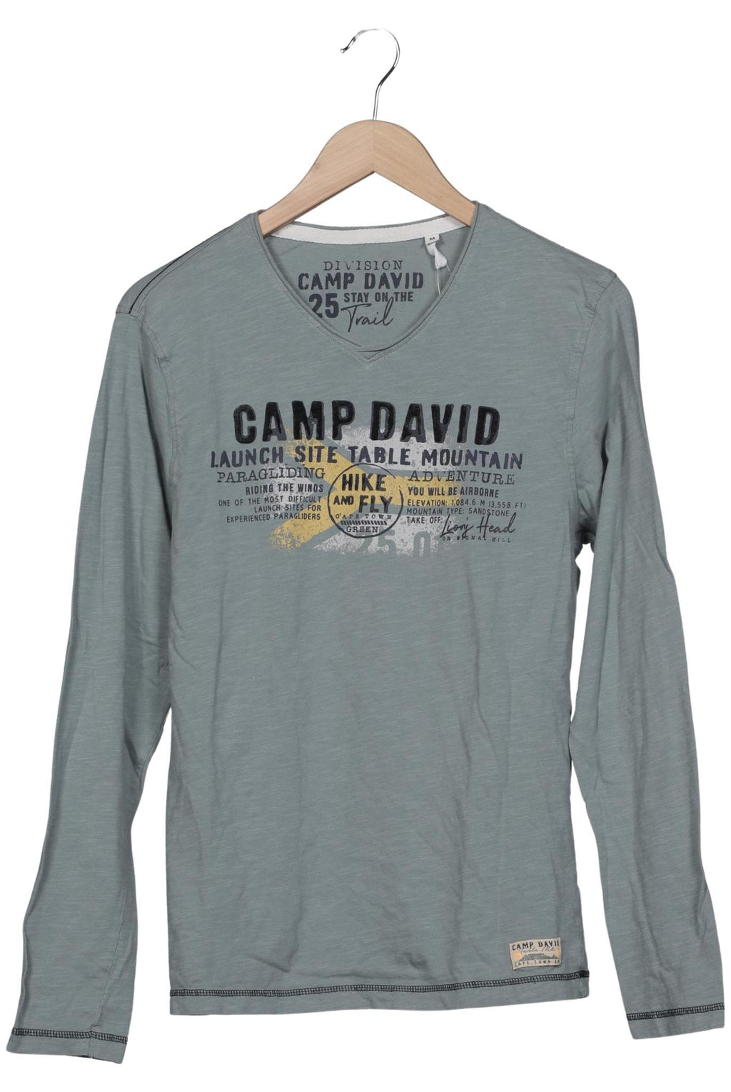 Camp David Men Long Sleeve Shirt Gray M Cotton 2