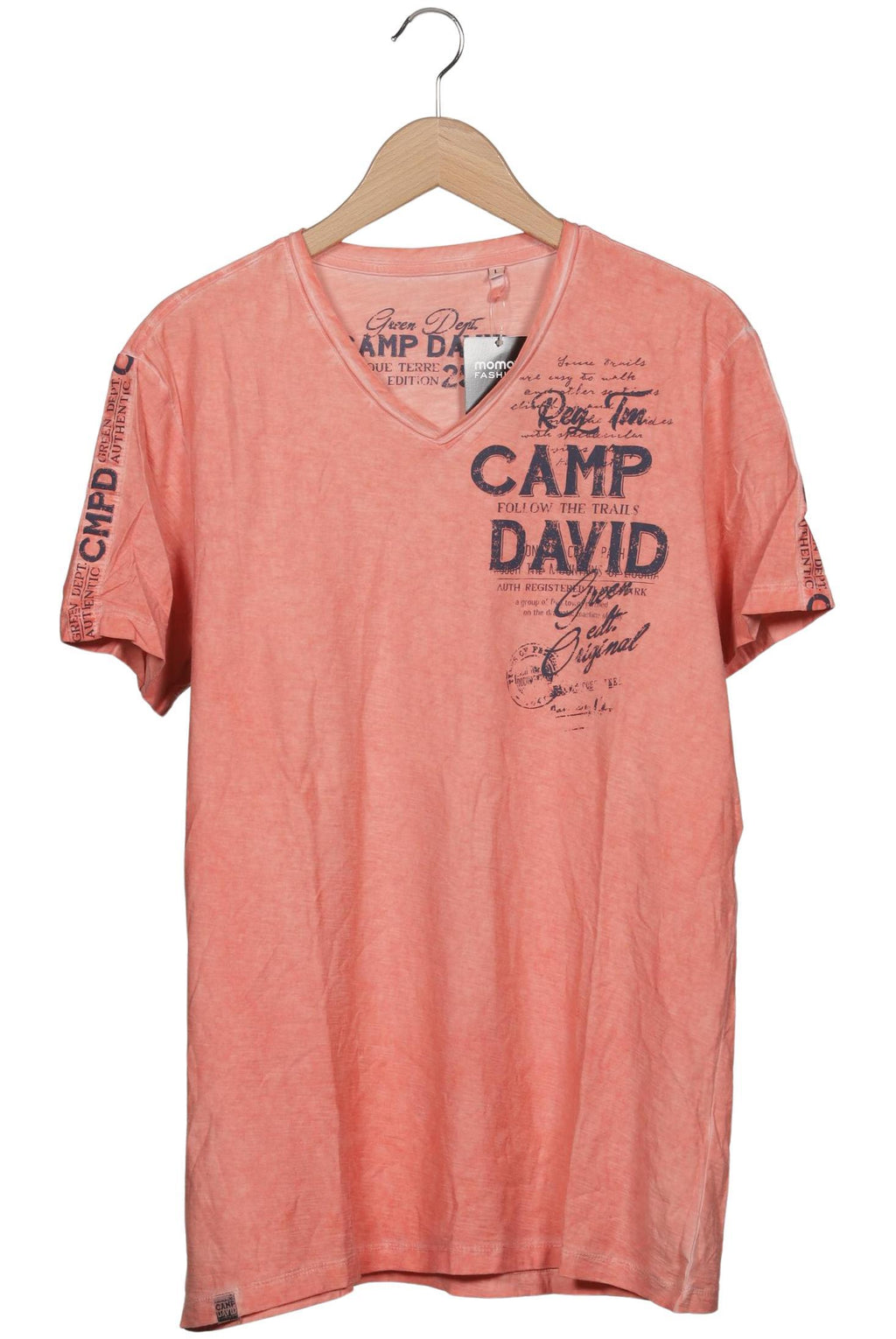 Camp David Orange T-Shirt Herren L Second Hand