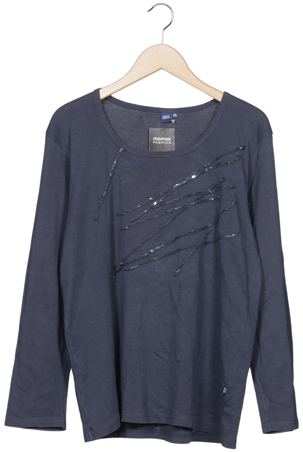 Cecil Women Long Sleeve Shirt Navy Blue XXL Cotton 7