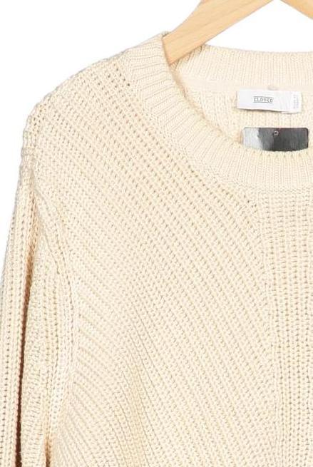 Closed Women's Pullover Cream White M Cotton 7