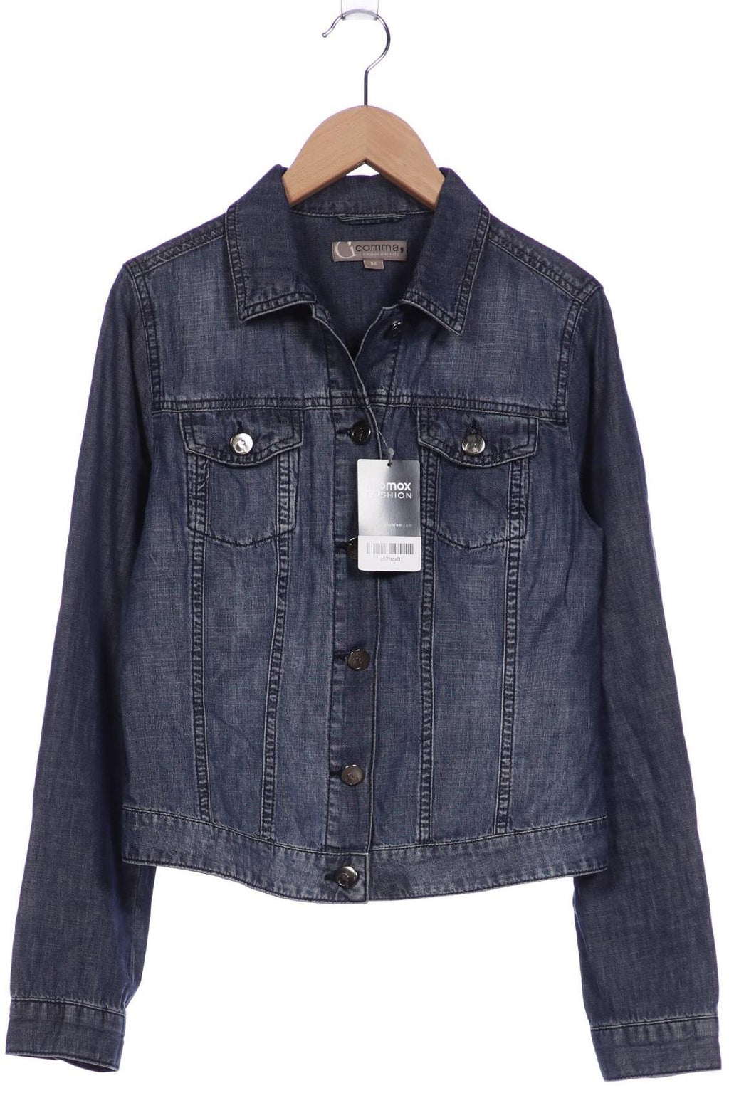Comma Damen Jacke Blau EU 36 Baumwolle 4