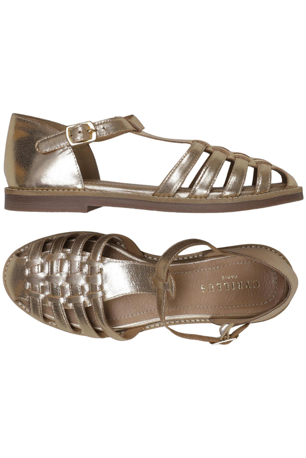 Cyrillus Damen Sandals Gold EU 37 Leather 2