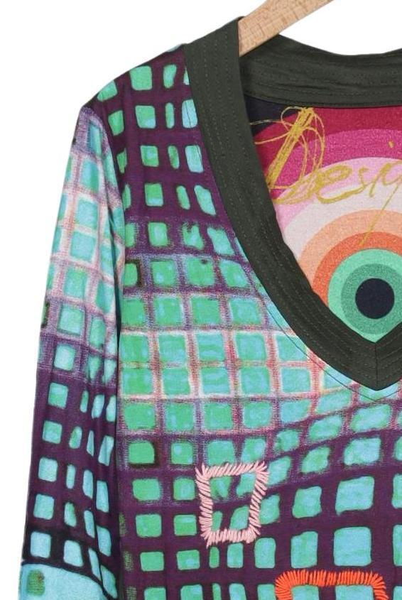 Desigual Women's Long Sleeve Shirt Green Size S 7