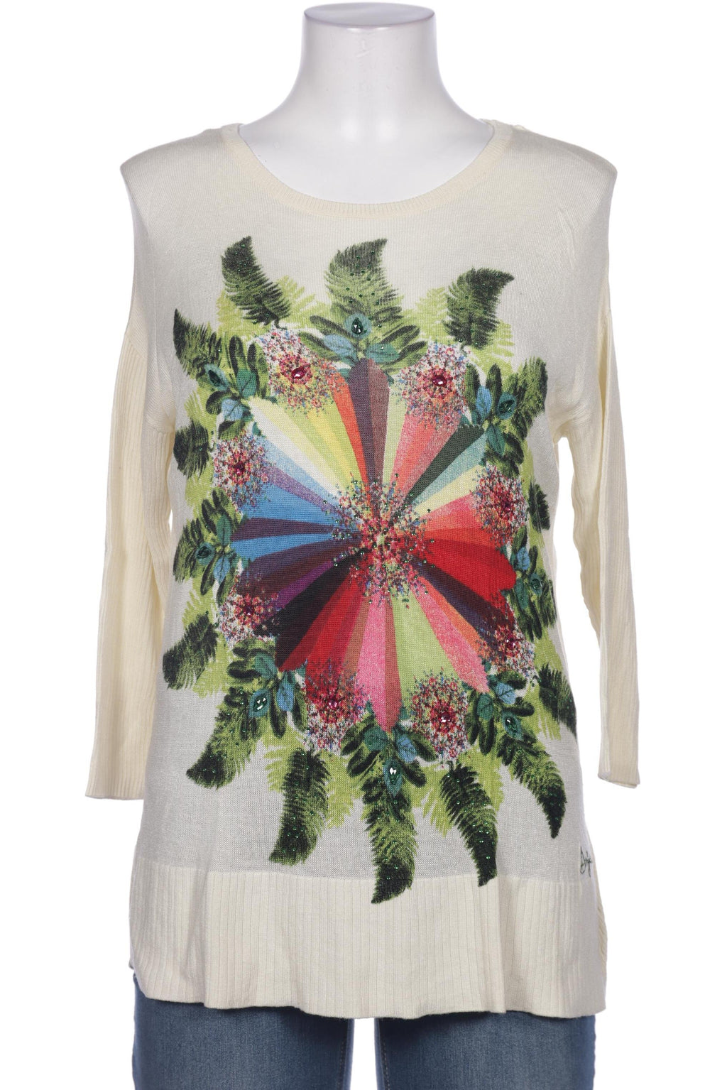 Desigual Women's Sweater Cream White Size S 6