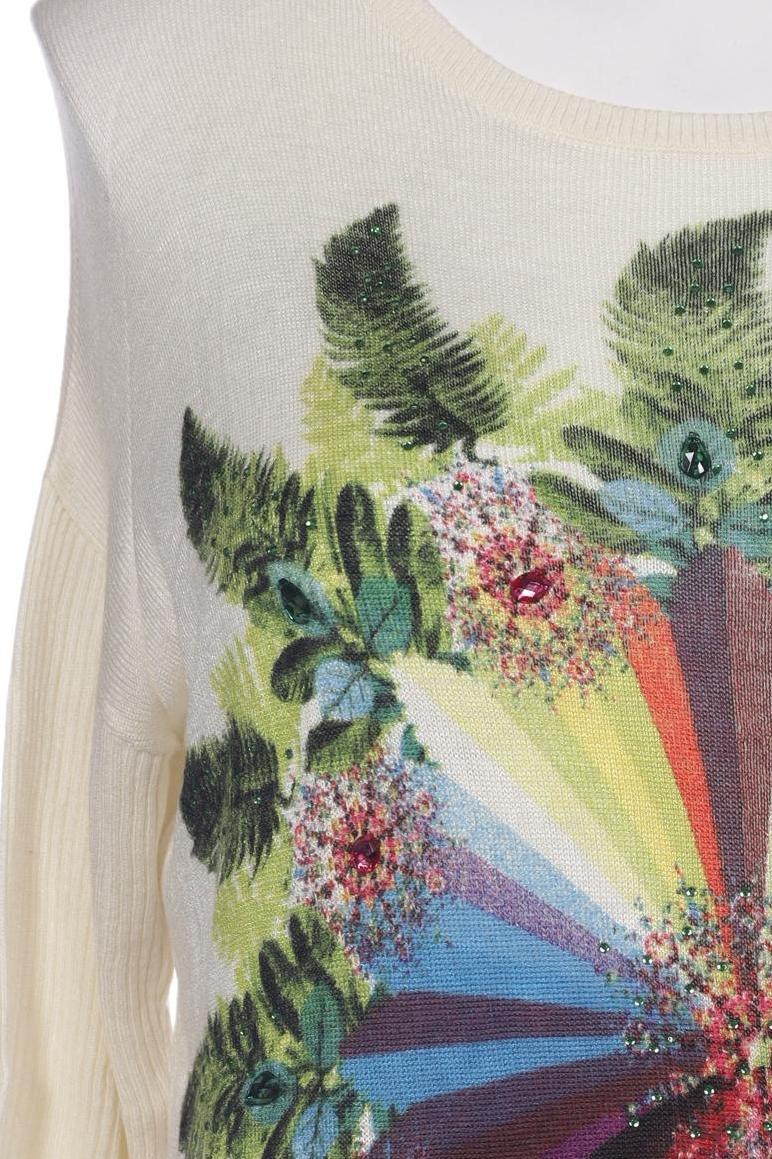 Desigual Women's Sweater Cream White Size S 8