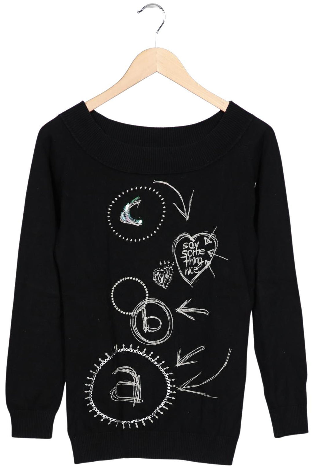 Desigual Women's Sweater Black Size XL 4