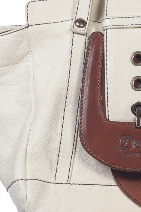 Dolce&Gabbana Large Women's Handbag Cream White Leather 4