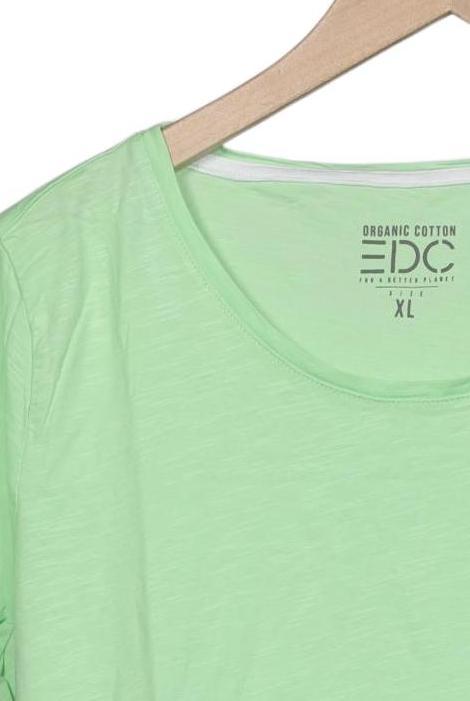 edc by Esprit Women's T-Shirt Light Green XL Cotton 7