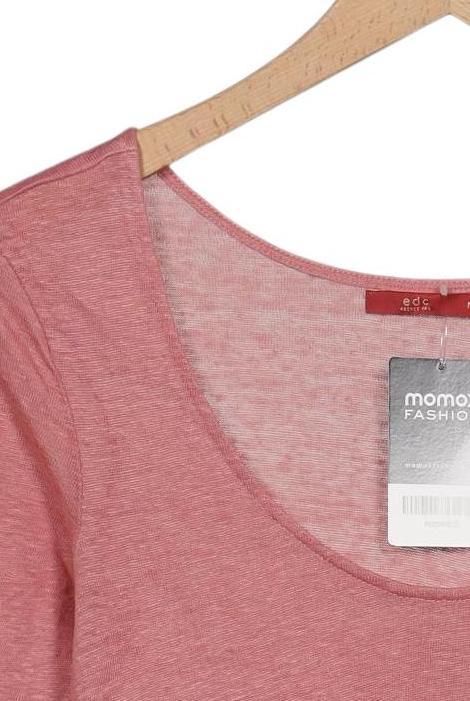 edc by Esprit Women's T-Shirt Pink M Linen 4