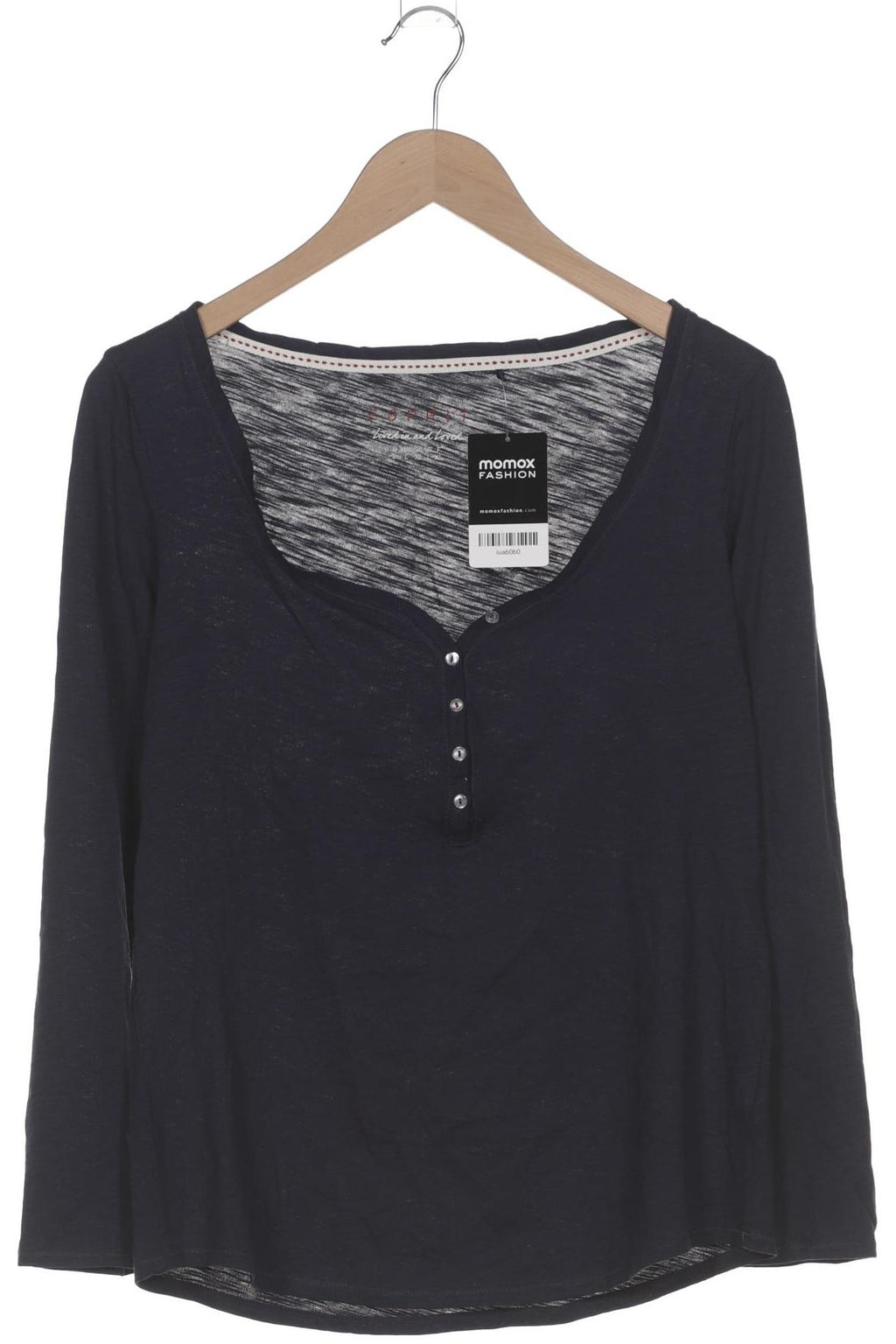 Esprit Damen Langarmshirt Navy Blue Size L Cotton 10