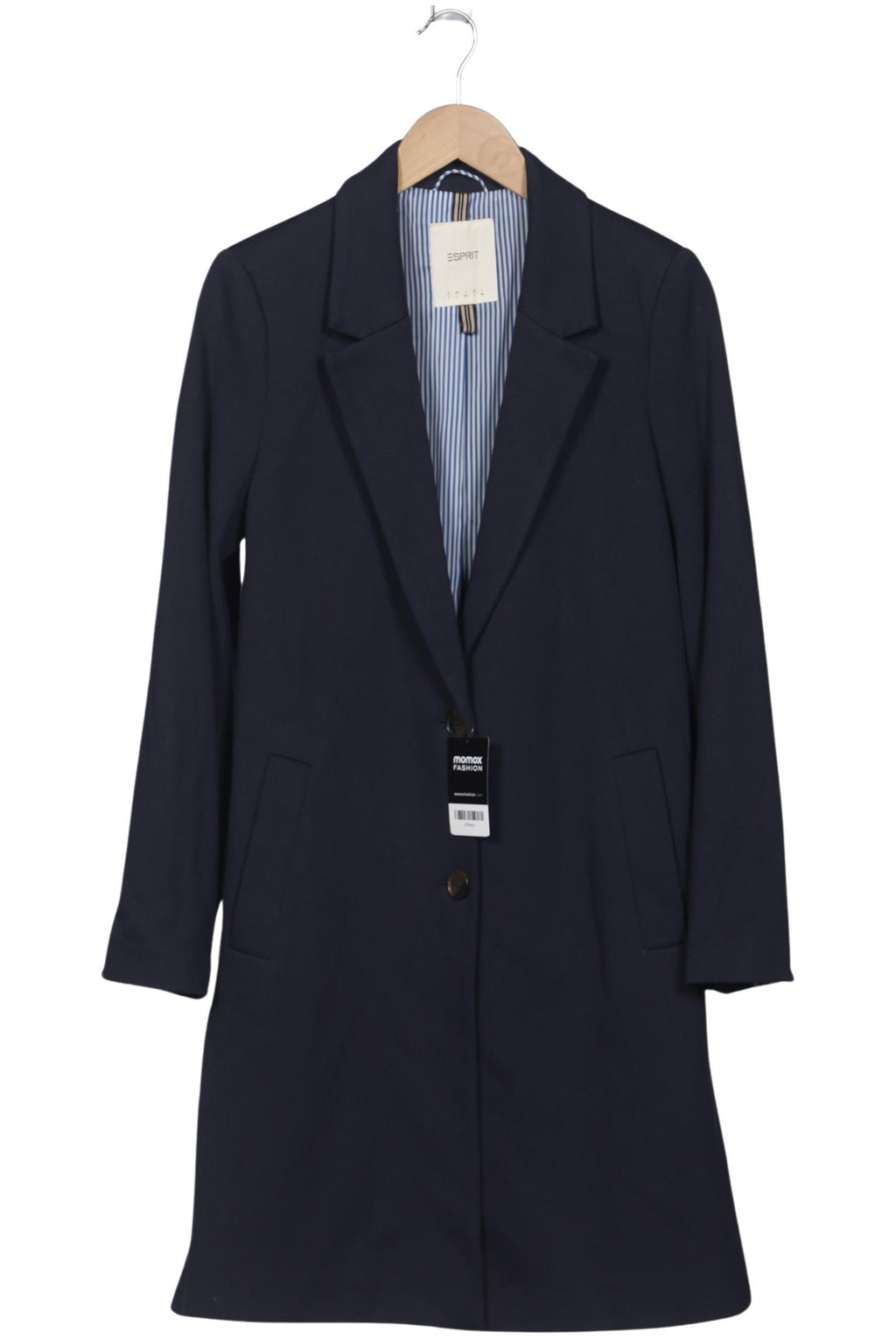 Esprit Women Coat Navy Blue L Cotton Synthetic 3
