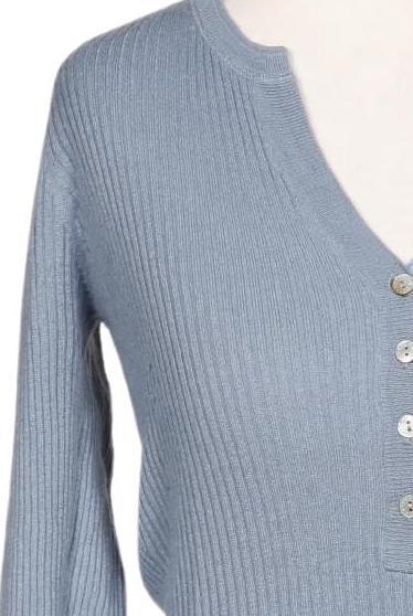 FTC Cashmere Women's Sweater Light Blue M 4