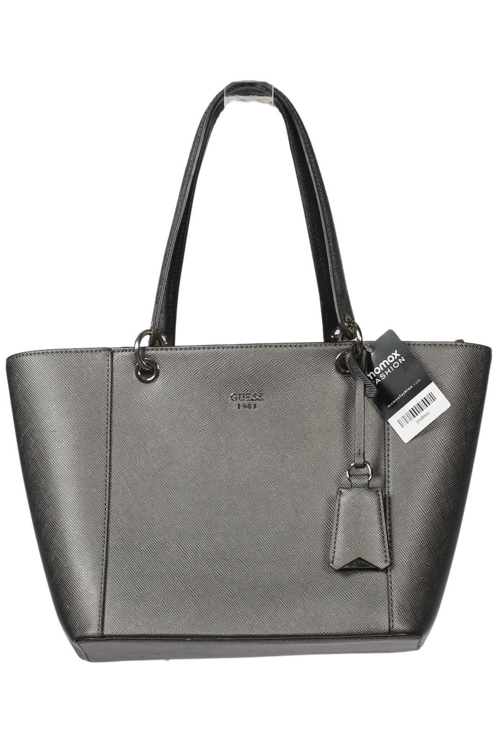 Guess Damen Handtasche gross Silber Kunstleder 7