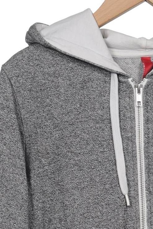 H&M Damen Kapuzenpullover Grau EU 36 Baumwolle 6
