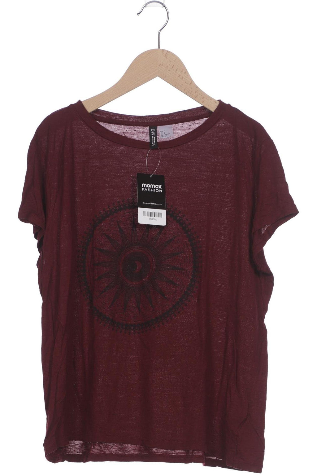 H&M Women T-Shirt Bordeaux Size S 5
