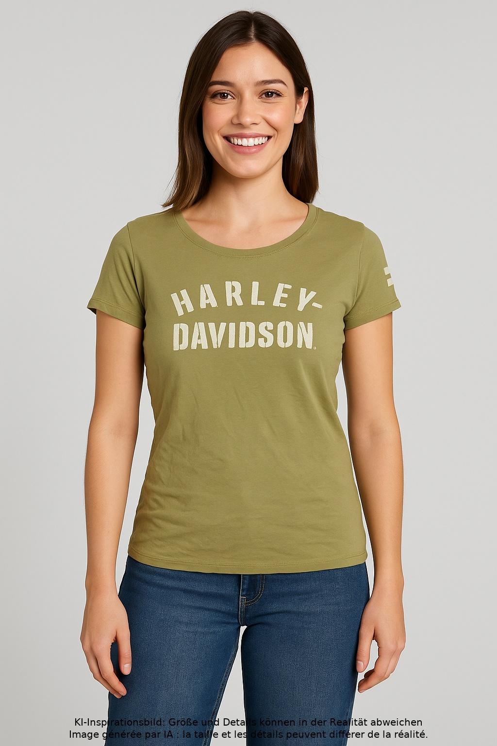 T-shirt Femme Harley Davidson Vert Taille S 3