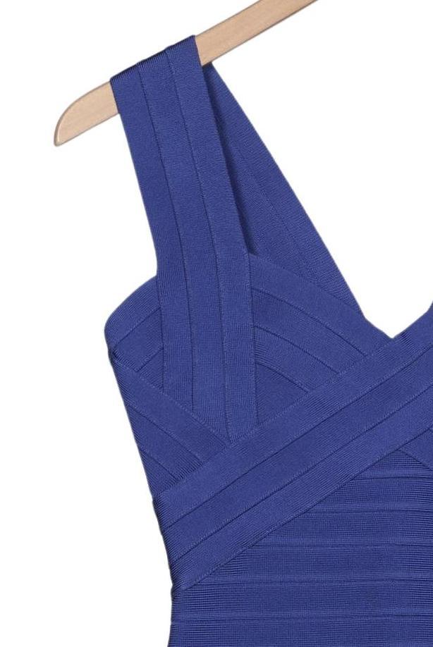 Robe Femme Herve Leger Bleu Marine Taille S 6