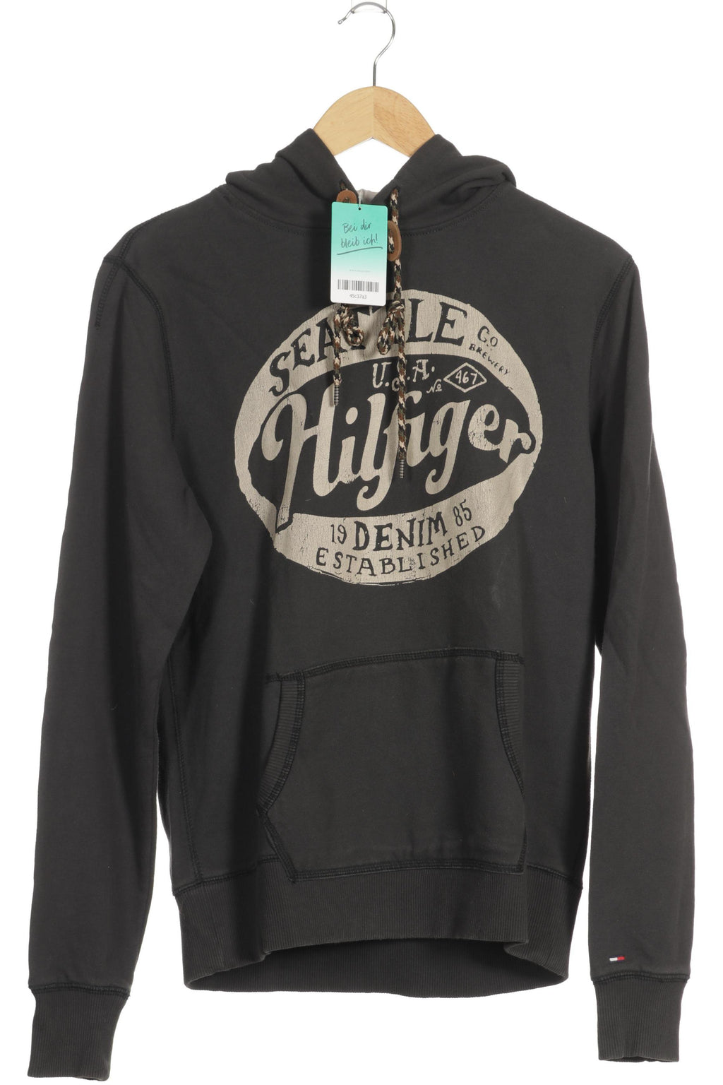 Tommy Hilfiger Denim Men's Hoodie Gray Size S Cotton 4
