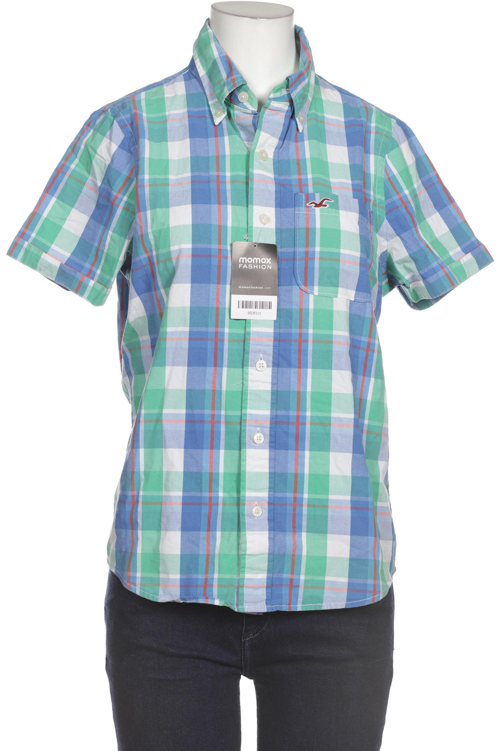 Hollister Herren Hemd Grün Gr. S Baumwolle 7