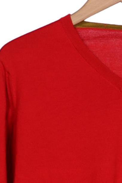 John Smedley Men Sweater Red XL Merino 4