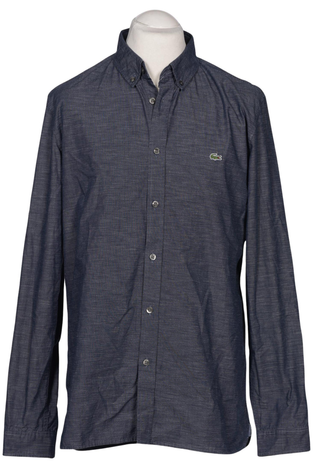 Lacoste Men Shirt Navy Blue Size 42 Cotton 4