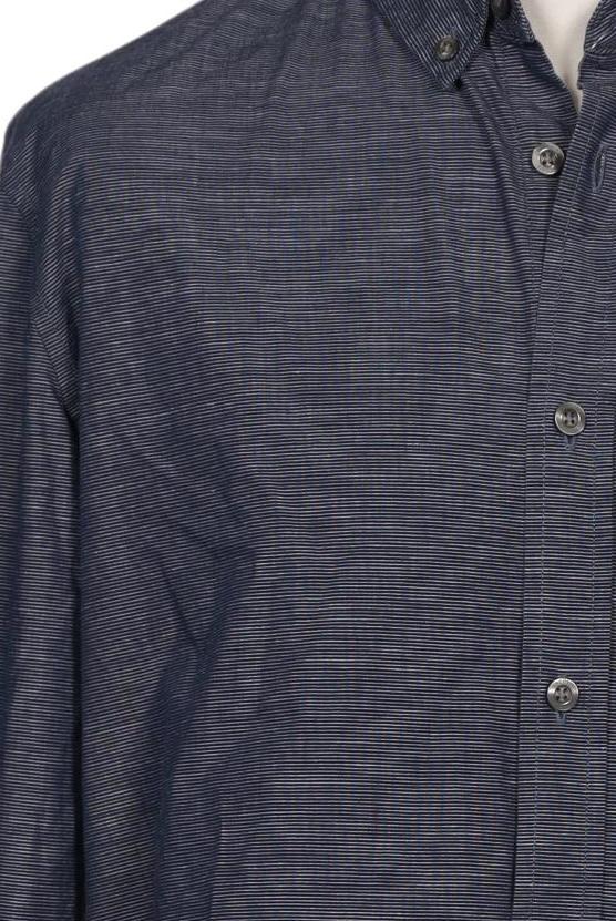 Lacoste Men Shirt Navy Blue Size 42 Cotton 6