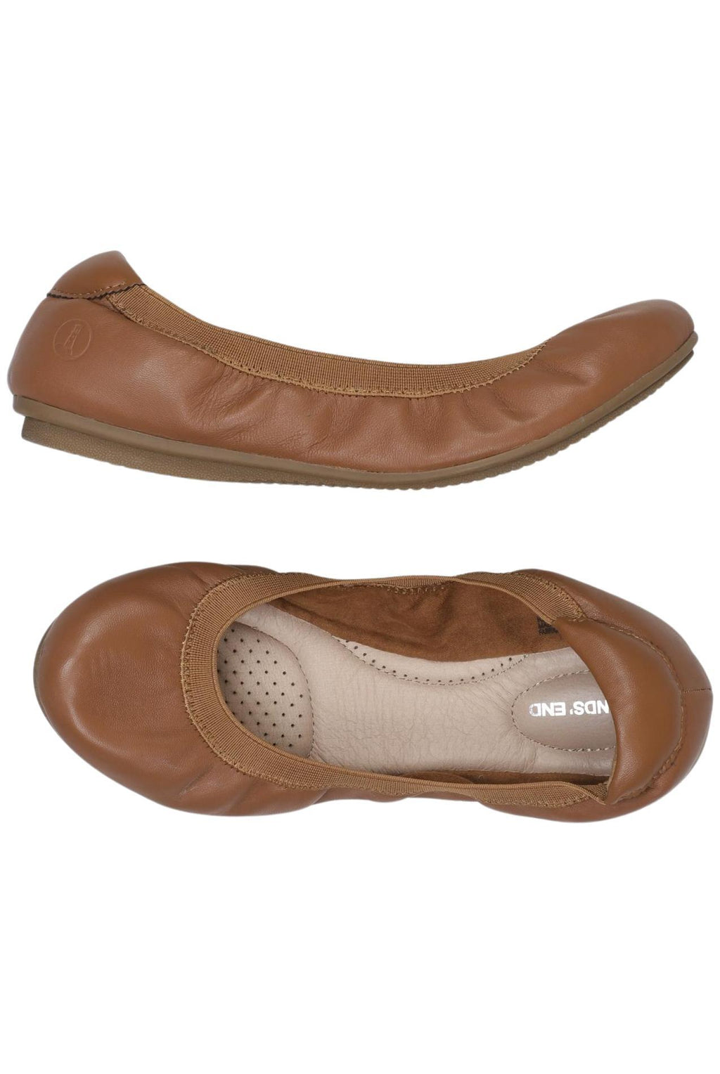 Lands End Ballet Flats Brown 38 Leather 2