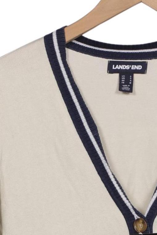 Lands End Knit Cardigan Cream White Size S Cotton 9