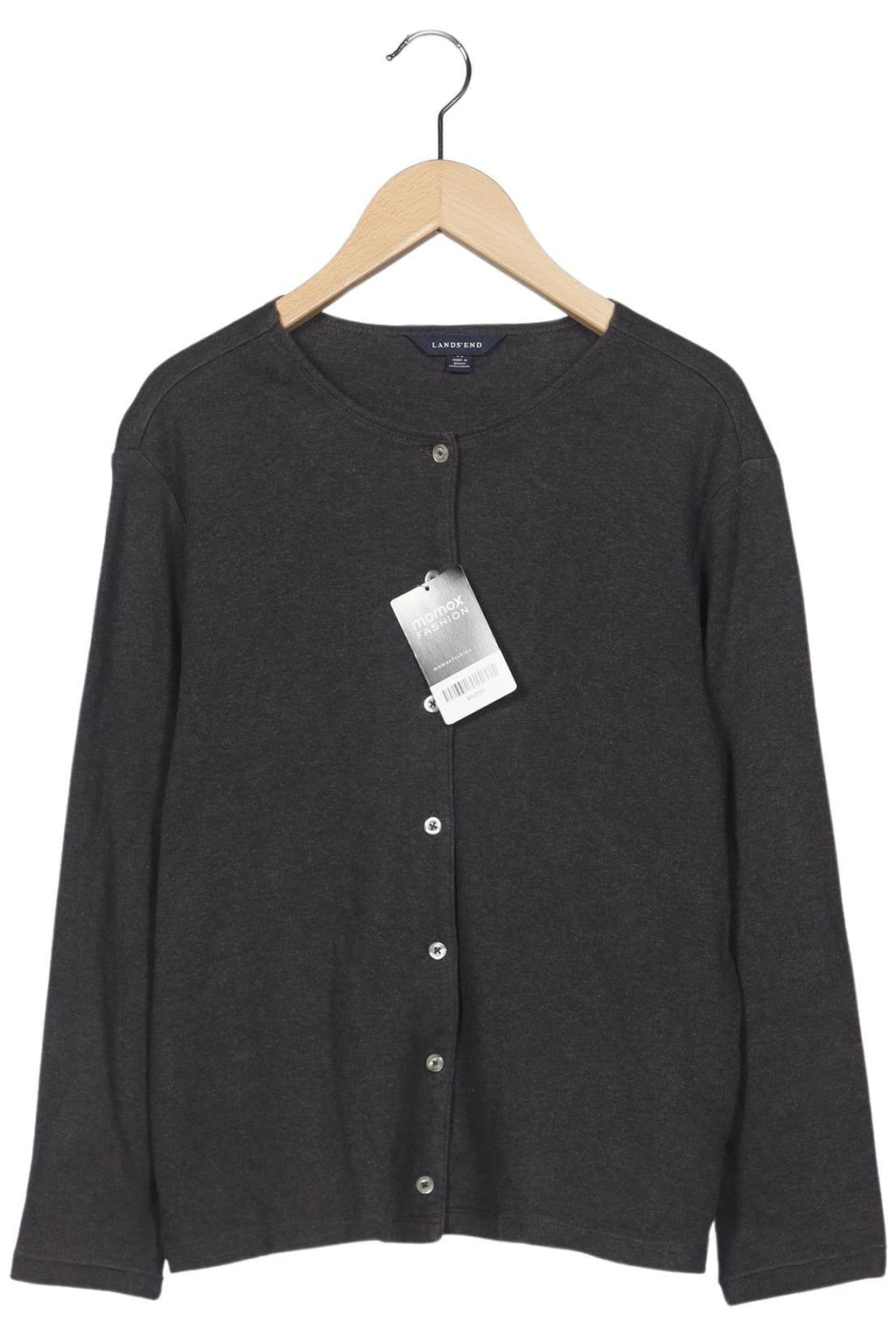 Lands End Knit Cardigan Gray S Cotton 10