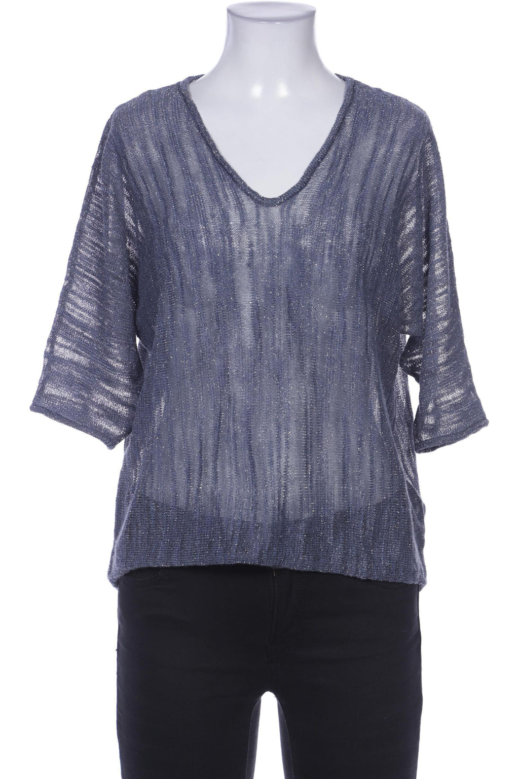 Madeleine Women's Sweater Navy Blue Size XS Linen Synthetic Second Hand 4