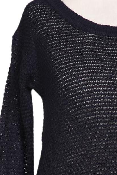 Mama Licious Women's Sweater Navy Blue Size S 4