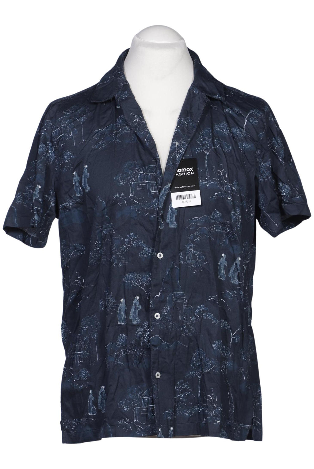 Mango Man Shirt Navy Blue M Cotton 7