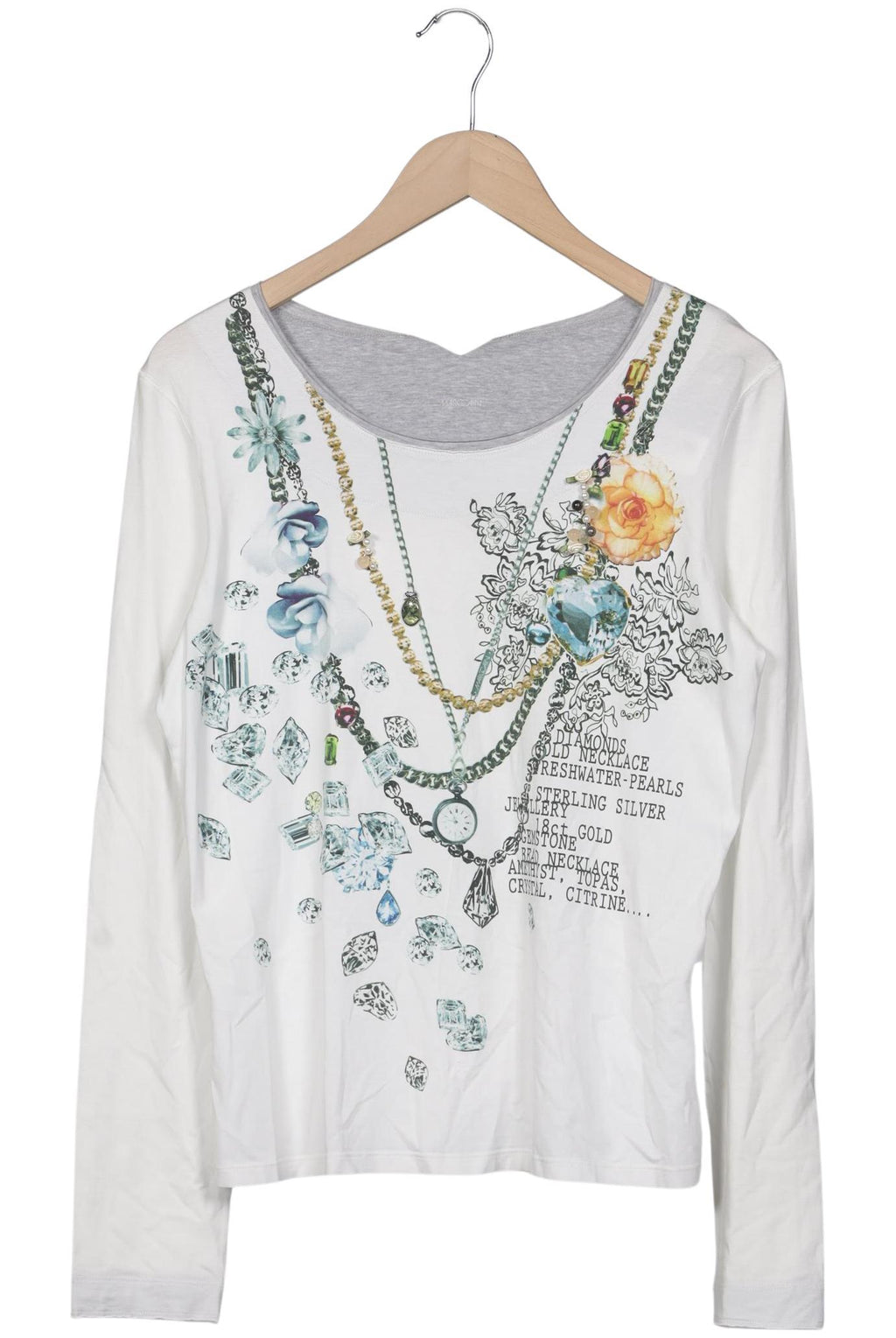 Marc Cain Women's Long Sleeve Shirt White Size L 3