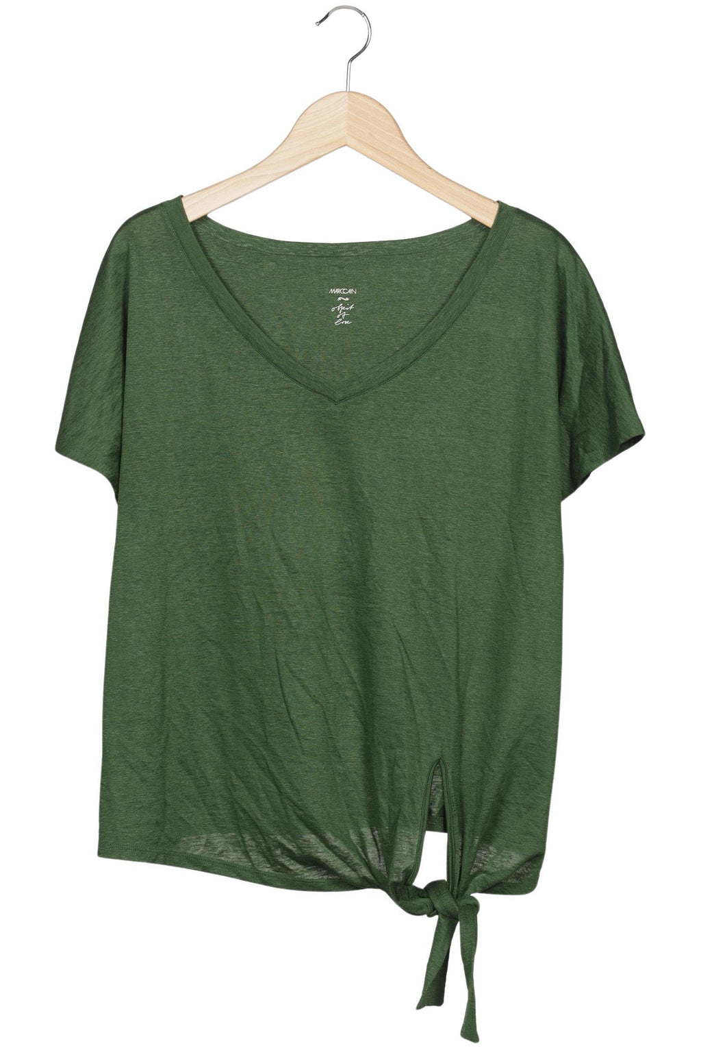 Marc Cain Women's T-Shirt Green Size EU 38 Linen 3
