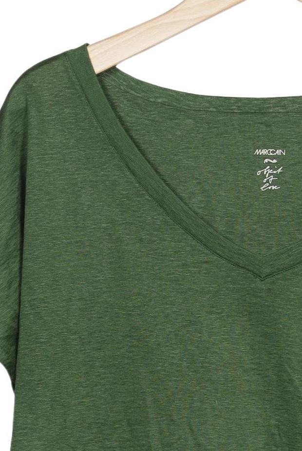 Marc Cain Women's T-Shirt Green Size EU 38 Linen 4