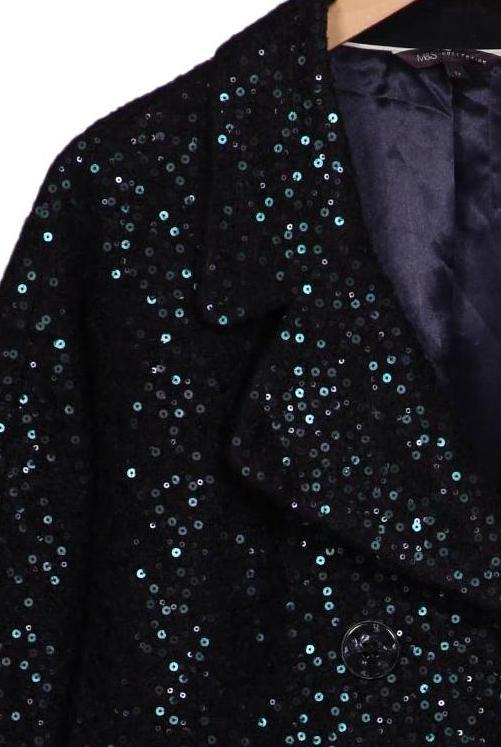 Marks & Spencer Women Coat Black M 4