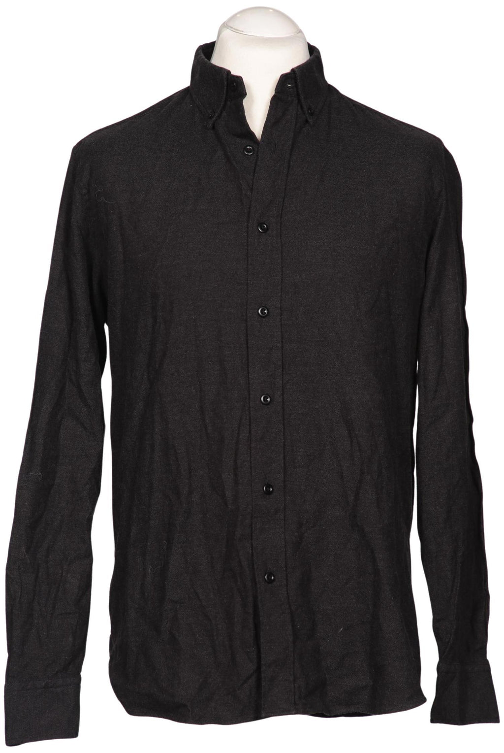 Massimo Dutti Herren Hemd Grau L Baumwolle 7