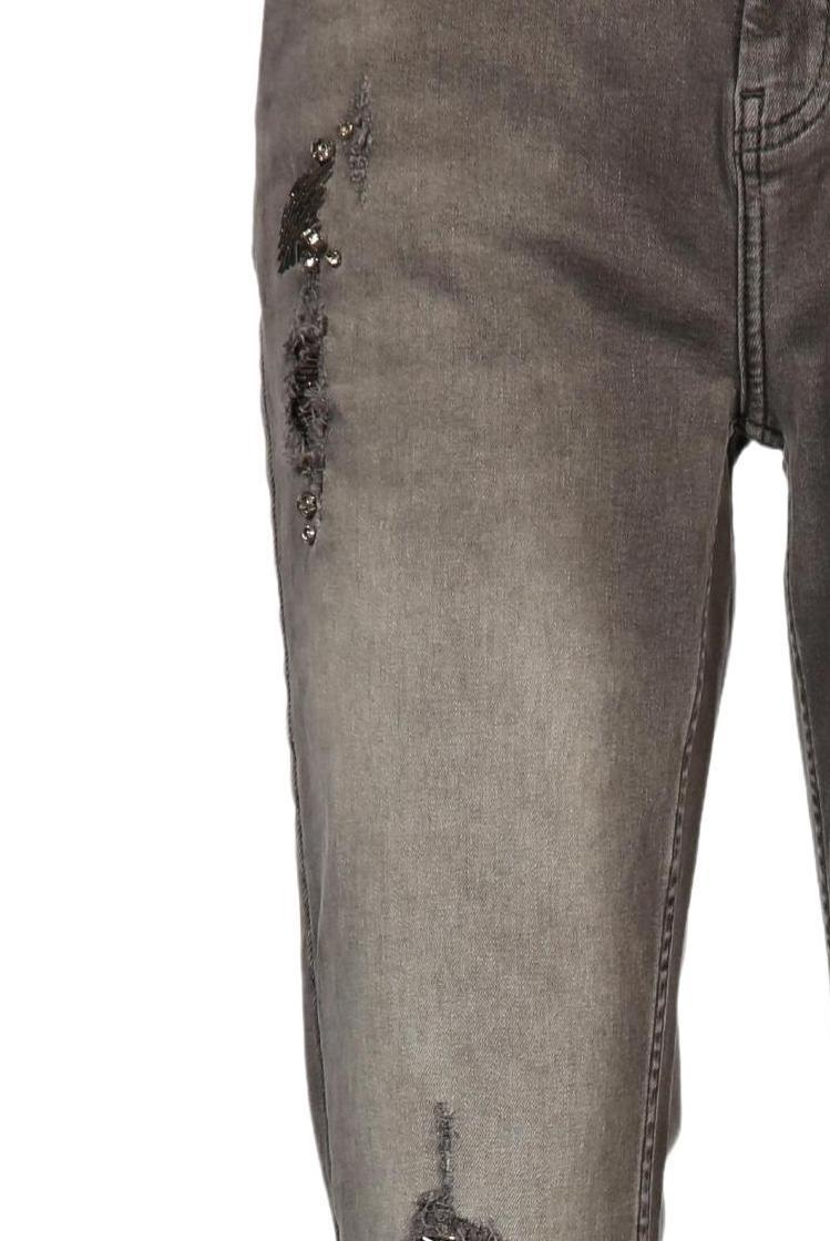 monari Jeans Femme Gris EU 38 Coton Élasthanne Seconde Main 6