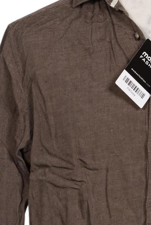 Olymp Herren Hemd Brown L Linen 4