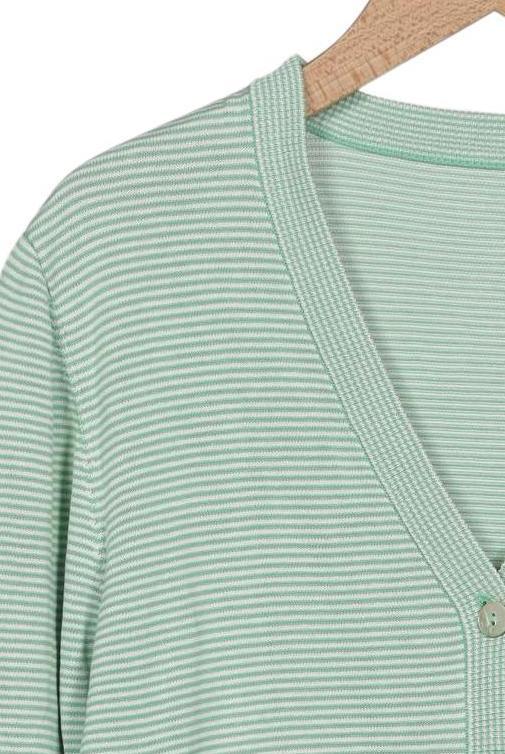 Peter Hahn Damen Strickjacke Hellgrün L Seide Baumwolle 6