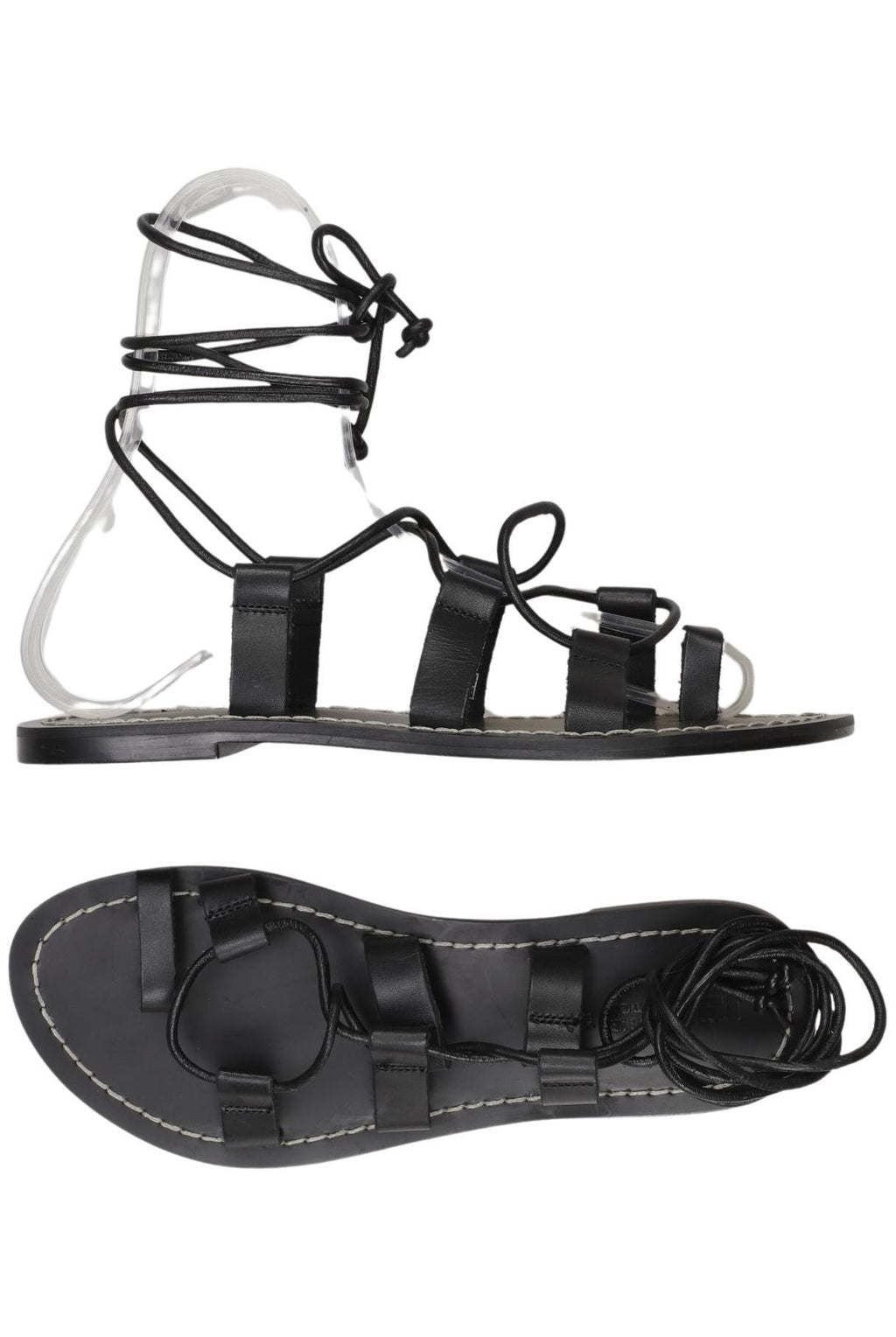 Pull & Bear Women Sandals Black EU 36 Leather 2