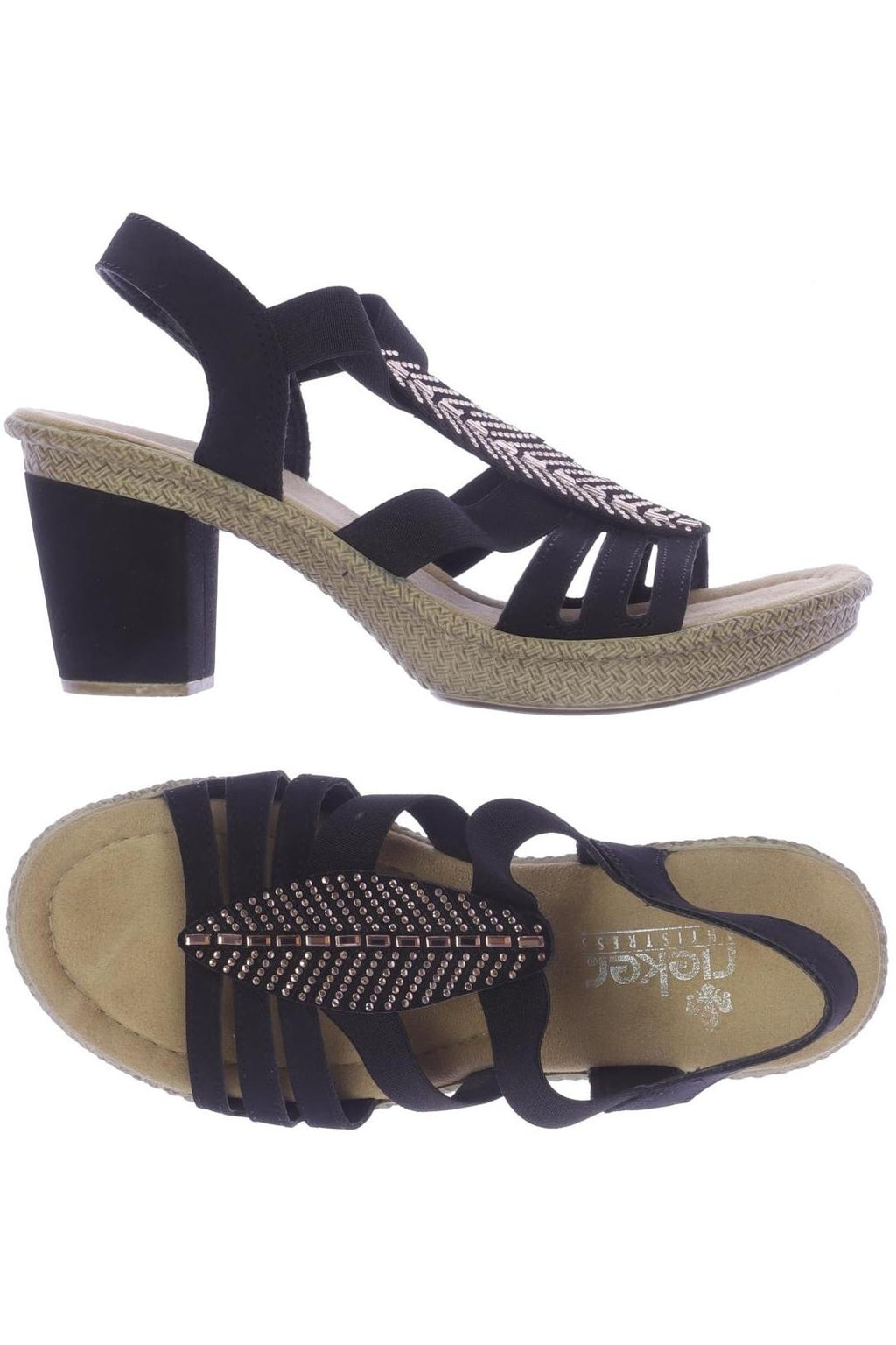 Rieker Damen Sandalen Black EU 37 Synthetic Leather 10