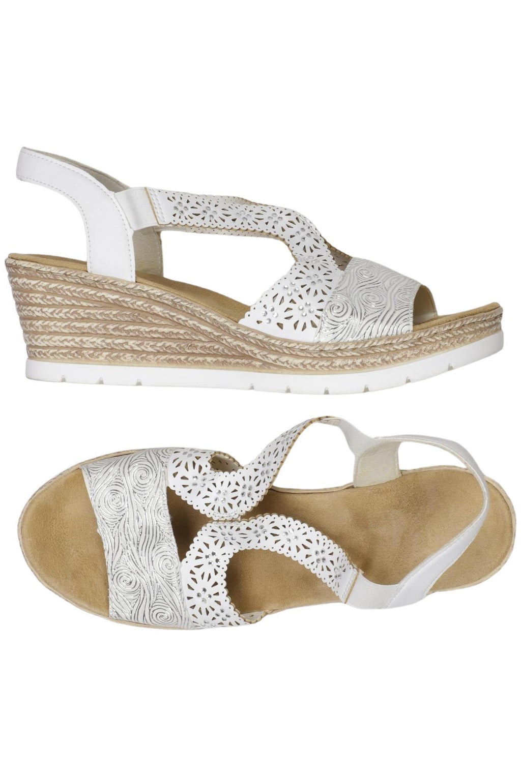 Rieker Damen Sandalen White EU 38 Synthetic Leather 7