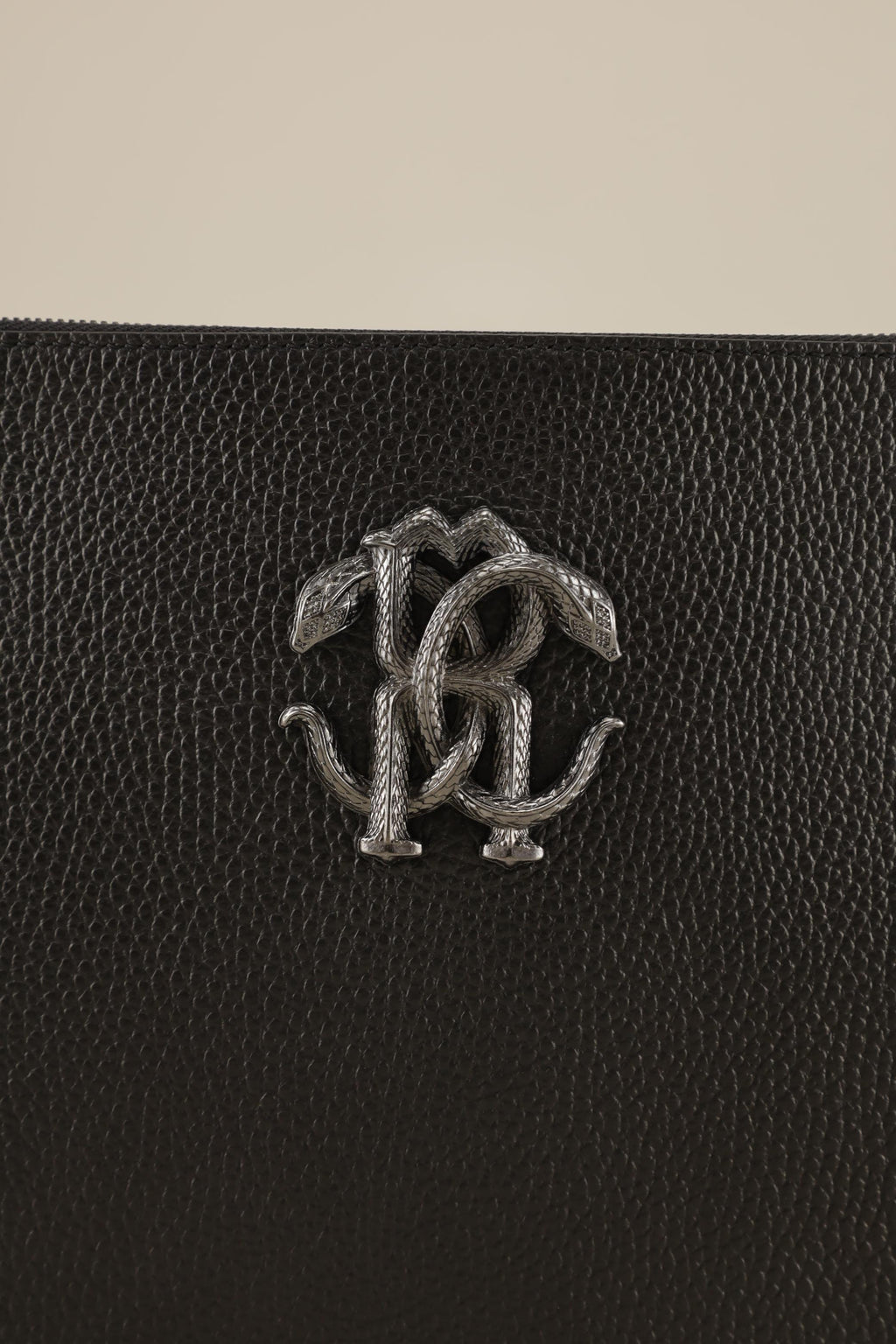 Roberto Cavalli Large Leather Handbag Black 6