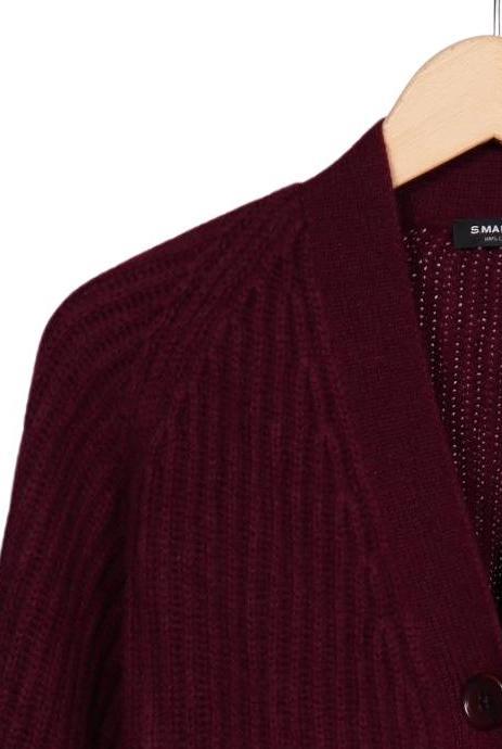 S.Marlon Cardigan Bordeaux XS Cashmere 4
