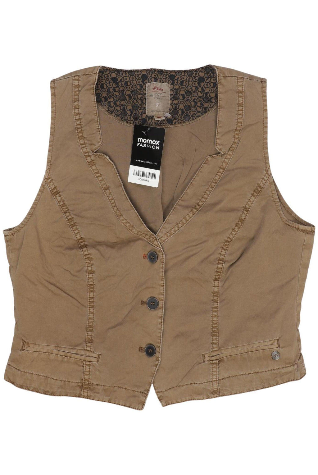 s.Oliver Women's Waistcoat Beige EU 40 Cotton 2